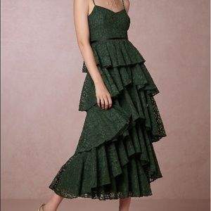 Anthropologie BHLDN Emerald Lucy Dress 0